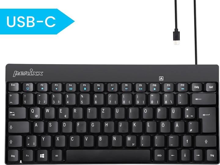 Actual product image Perixx USB keyboard German, QWERTY Black USB port (DE, Cable)