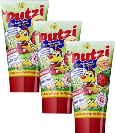 Productafbeelding Putzi tandpasta voor kinderen, aardbei, 50 ml (50 ml)