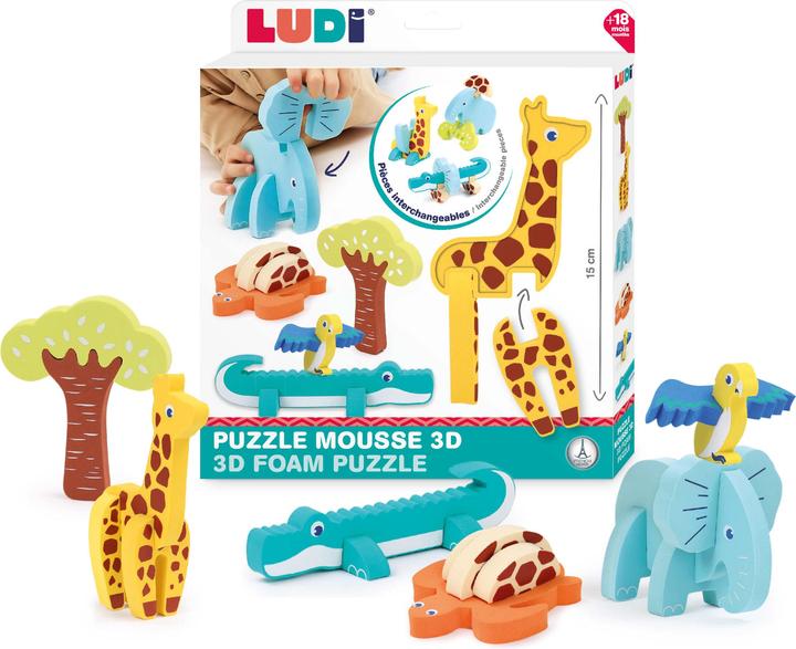 Image du produit LUDI 3D Foam Puzzle Game - (LU30084) (18 pièces)