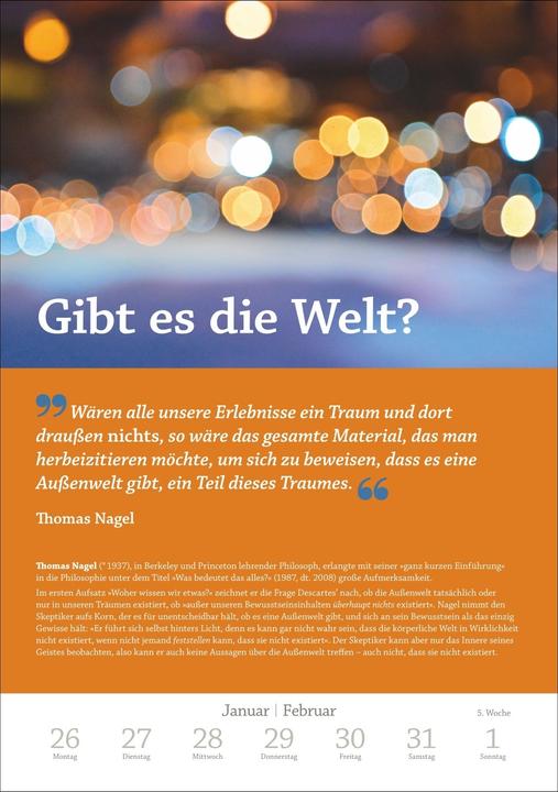 Actual product image Harenberg DIE ZEIT Philosophie Wochen-Kulturkalender 2026 - 53 Denkanstösse für 2026 (German)