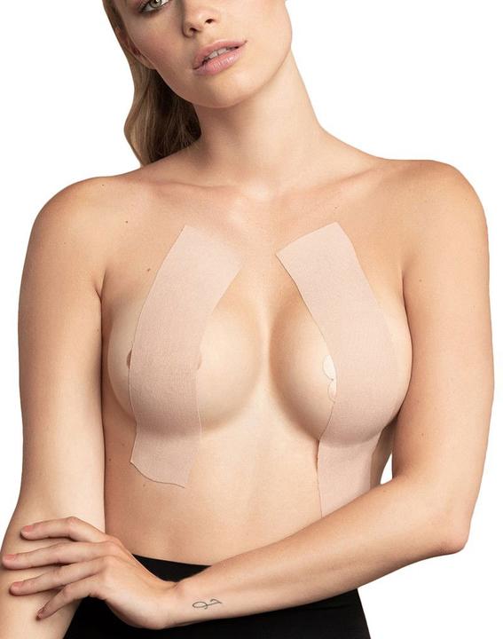 Immagine prodotto Bye Bra Fascia Per Il Corpo 5m X 6,5 cm + 3 Paia Di Copricapezzoli In Raso Nudi (Confezione singola, Taglia unica)