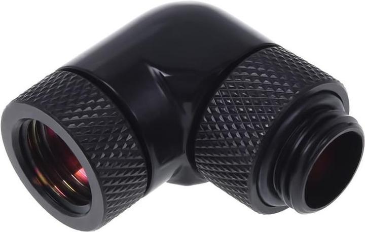 Actual product image Alphacool HF Angle adapter 90° rotatable G1/4 AG to G1/4 IG Deep Bla