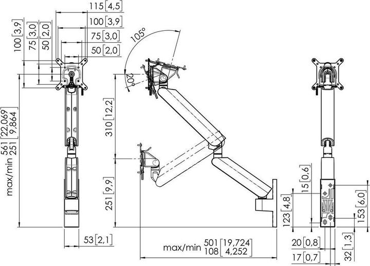 Produktbild Vogels Pro Motion 4136 (Wand, 43")