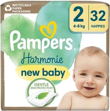 Actual product image Pampers Harmonie Size 2 Disposable Diapers 4-8 kg - 32 pcs (Size 2, 32 Piece)