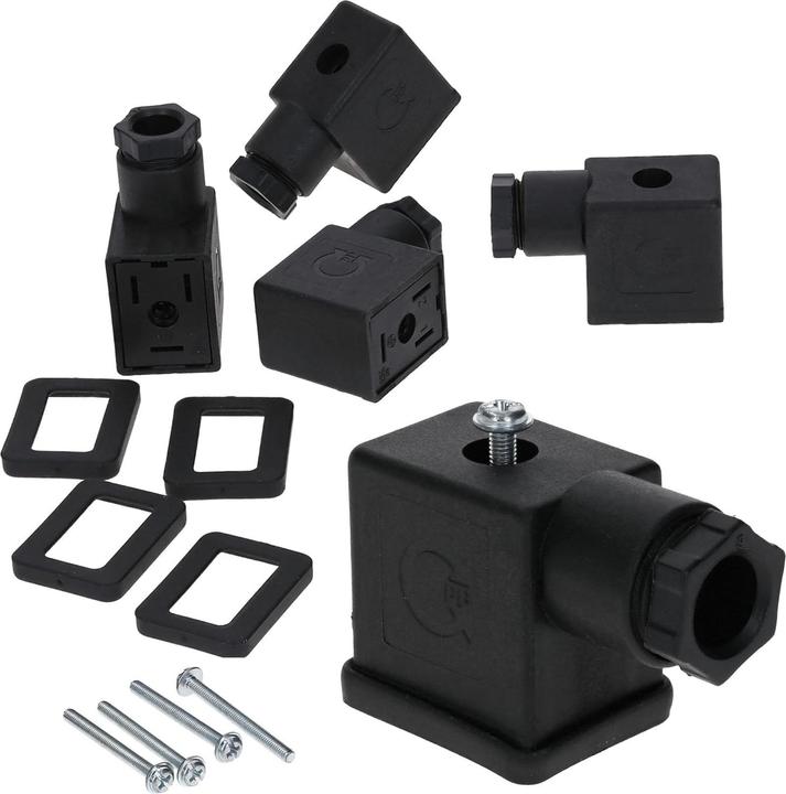 Actual product image Kalitec 5 Stück Ventilstecker Bauform B schwarz 3 polig I Kontaktfläche 28 x 21,5 mm² I PG9 I Kontak