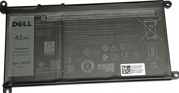 Actual product image Dell Battery, 60WHR, 4 Cell (4 Cells, 7500 mAh)