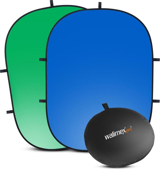 Immagine prodotto Walimex pro per sfondo piegato verde/blu, 150x210cm (210 cm, 200 cm)