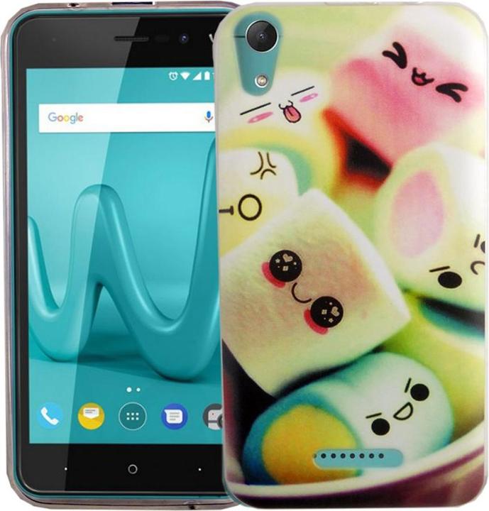 Produktbild König Design Wiko Lenny 4 Handyhülle Schutzcase Marshmallows Cover Bumper Schale Etuis Rahmen (Wiko Lenny 4)