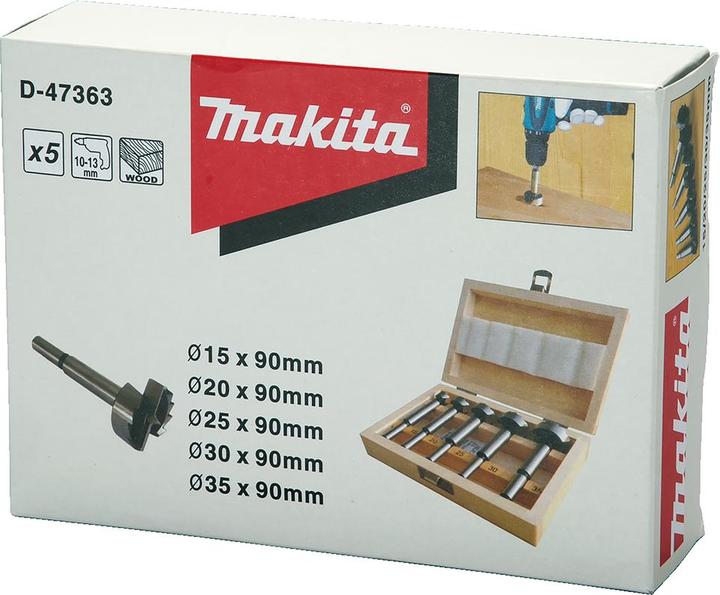 Image du produit Makita Kit de mèches forestières (15 millimètres, 25 millimètres, 30 millimètres, 35 millimètres, 20 mm)