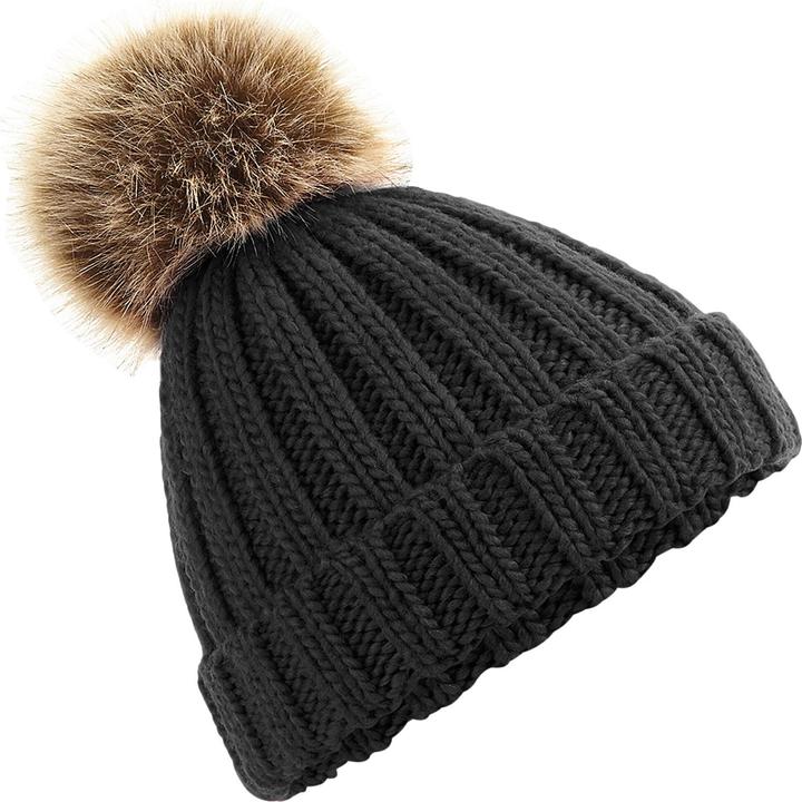 Actual product image Beechfield Childrens/Kids Pom Pom Knitted Beanie