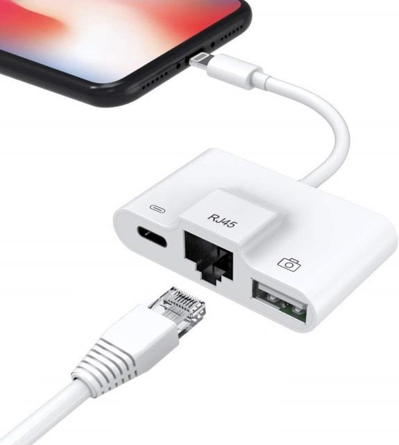 Produktbild DLH Lightning To Ethernet For Iphone Ipad (Lightning, RJ45)