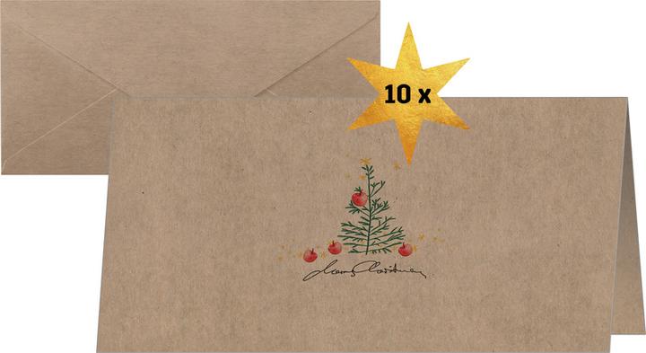 Actual product image Sigel 10 Christmas Cards Christmas Apples DIN long (10 pcs.)