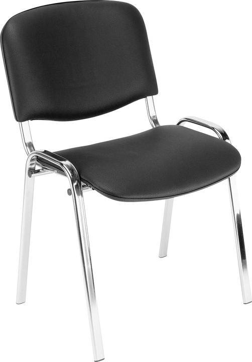 Actual product image Nowy Styl ISO Basic stacking chair, imitation leather, disinfectant-resistant, chrome-plated frame