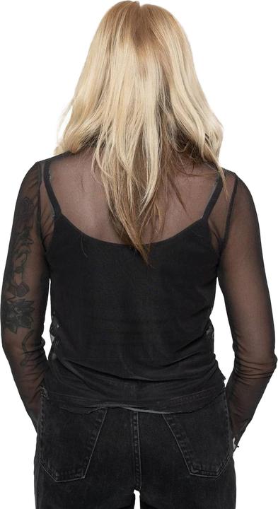 Actual product image Blondie Womens/Ladies Mic Stand Mesh Long-Sleeved Crop Top (S)
