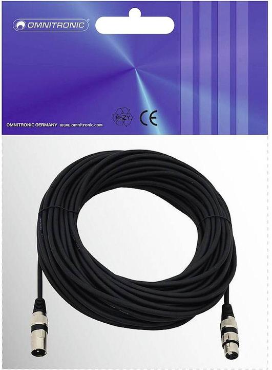 Image du produit Omnitronic Câble de connexion XLR 3 pôles 25m sw (25 m, XLR)