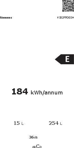 Energy Label Siemens KI82FPDE0H (269 l)