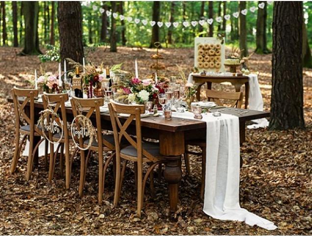 Produktbild Partydeco Partyaccessoire Holz Wegweiser Photo Booth Braun/Weiss