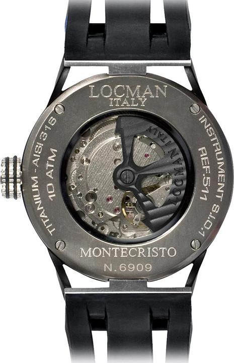 Produktbild Locman Italy Herrenuhr Montecristo Classic Automatik PVD schwarz Ref. 051 (Analoguhr)