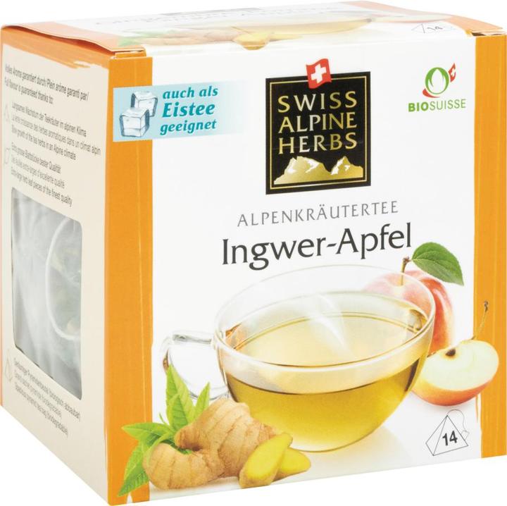 Swiss Alpine Herbs Gingembre-Pomme Thé Bio (28 g)
