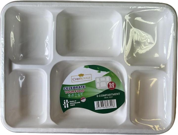 Produktbild UDL 6 Fächer PartyTeller Bagasse 50erPack (50 x)