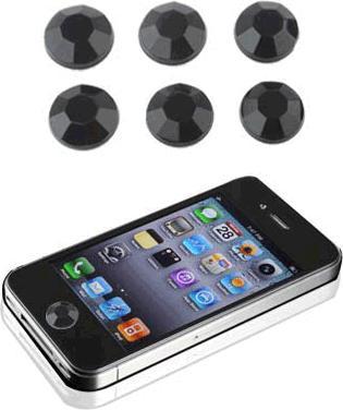 Hermex Home Button Deko Strass Steine selbstklebend Schwarz