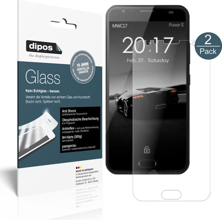 Actual product image Dipos Screen Protector Anti-Shock (2 Piece, Ulefone Power 2)