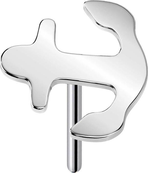 Actual product image Star Piercing Threadless Anker silber (without brass, Titanium G23)