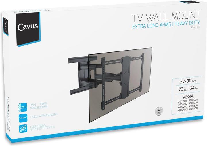 Actual product image Cavus WME602, Wall Mount Double Arm 37"-80" (Wall, 80", 70 kg)