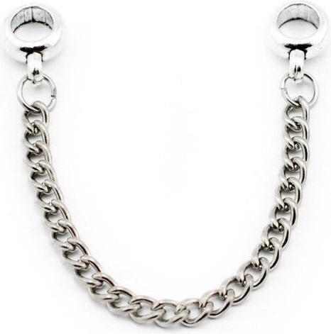 Hermex Verbindungsstück Kette Charm Anhänger Strass versilbert - Silbrig (925er Metalllegierung und Strass)