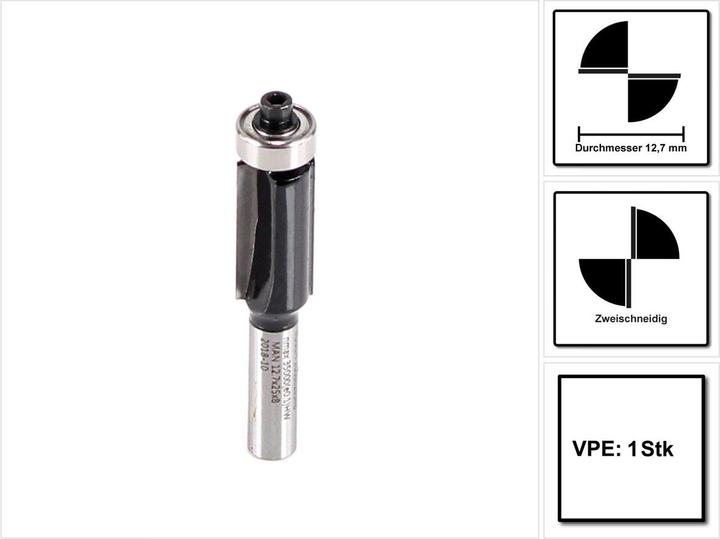 Bosch Professional Zubehör Laminat-Bündigfräser, 8 mm, D1 12,7 mm, L 25,4 mm, G 68 mm