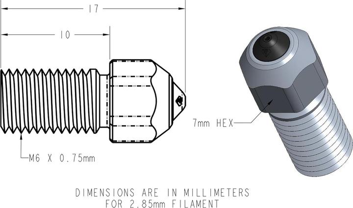 E3D Online E3D DiamondBack Ultimaker S-line Compatible Nozzle (Accessories)
