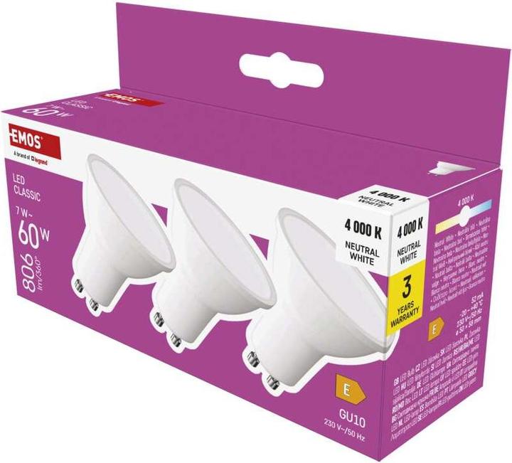 Emos Classic (GU10, 7 W, 806 lm, 3 x, E)