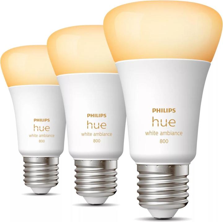 Philips White Ambiance light source (E27, 9 W, 806 lm, 3 x, F)