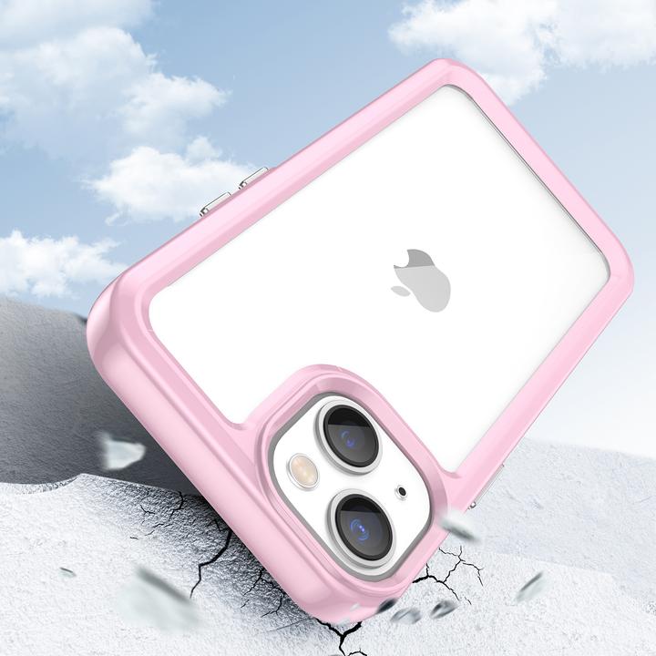 Productafbeelding Hurtel Outer Space Case iPhone 14 Plus harde hoes met gel frame roze (Apple iPhone 14 Plus)