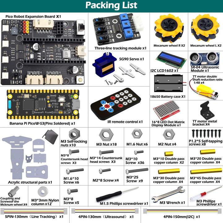 Image du produit Adeept Roboter-Bauset mit Mecanum-Rädern für ESP32-S3