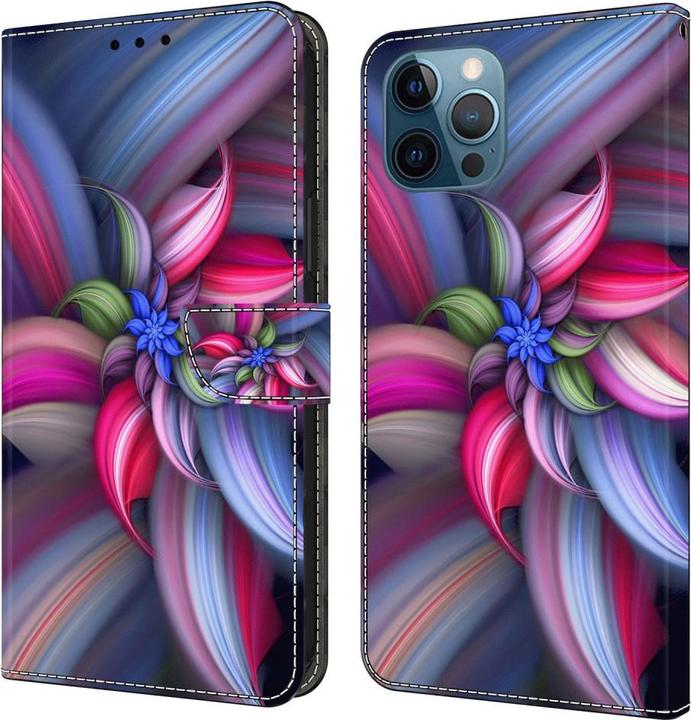 Produktbild Art iPhone 15 Pro Buch Etui Tasche mit Kartenfach Blüte (Apple iPhone 15 Pro)