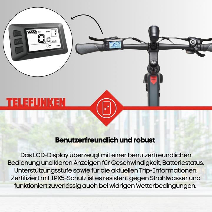 Produktbild Telefunken Urban E-Bike Herren UH210 28 Zoll Hinterradmotor 7-Gang Kettenschaltung (48 cm)