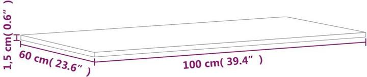 Actual product image VidaXL Tischplatte 100x60x1,5 cm Rechteckig Massivholz (100 x 60 x 1.5 cm)