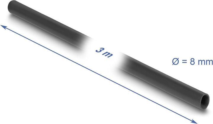 Produktbild Delock PVC Isolierschlauch 3 m x 8 mm schwarz (Kabelschlauch, 0.30 cm)
