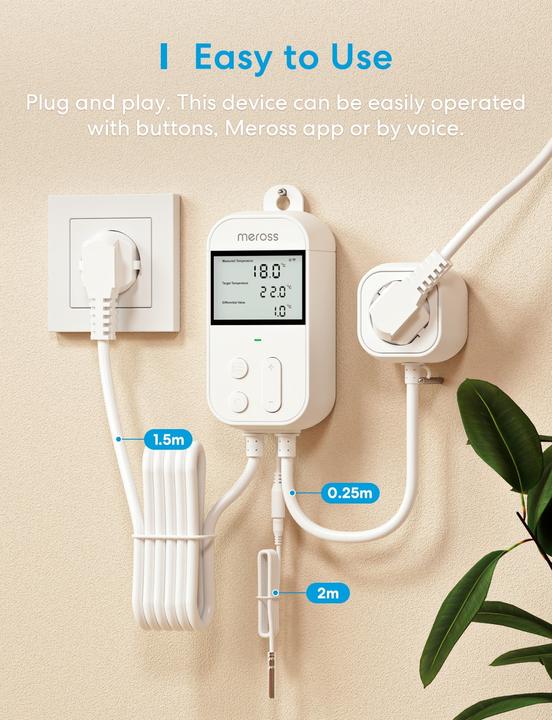 Productafbeelding Meross SMART HOME WI-FI THERMOSTAT/HEAT.&COOLING MTS200BHK