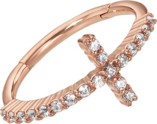 Bijouteria Ohrpiercing (Swarovski Zirkonia, Chirurgenstahl 316L, PVD Beschichtung (goldfarbig))