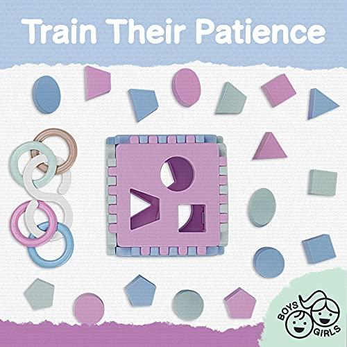 Immagine prodotto Activity Board Cubi Plug-in Shape Sorter | Scatola Plug-in Baby Play Cubes con 18 blocchi di selezione e sonaglio