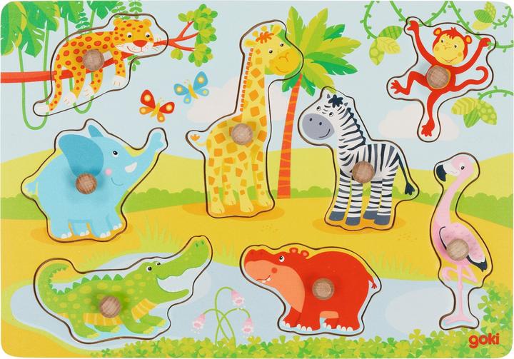 Goki Steckpuzzle Afrikanische Tierkinder (8 Teile)