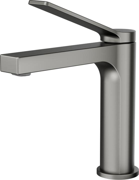 Emke Bathroom tap, anthracite matt, mixer tap washbasin, brass, with aerator, ceramic cartridge