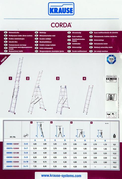 Produktbild Krause Corda 3x6 (Stehleiter, Mehrzweckleiter, 370 cm)