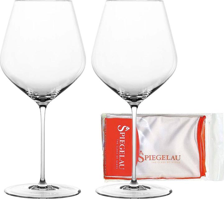 Actual product image Spiegelau Hi-Lite Burgundergläser + Poliertuch (73.40 cl, 2 Glasses, Red wine glasses)