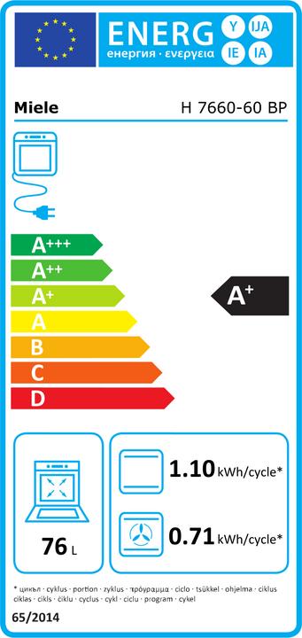 Energie-Label Miele H 7660-60 BP/CleanSteel