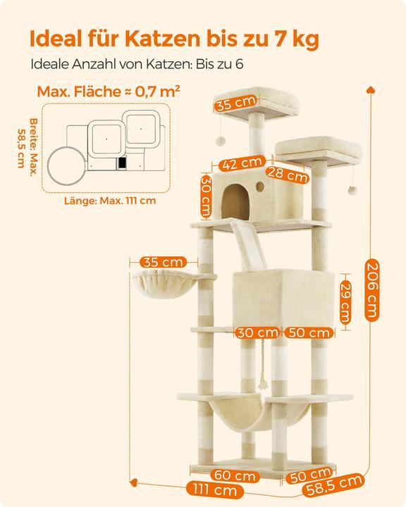 Image du produit Feandrea Cat Spa (206 cm, Beige)