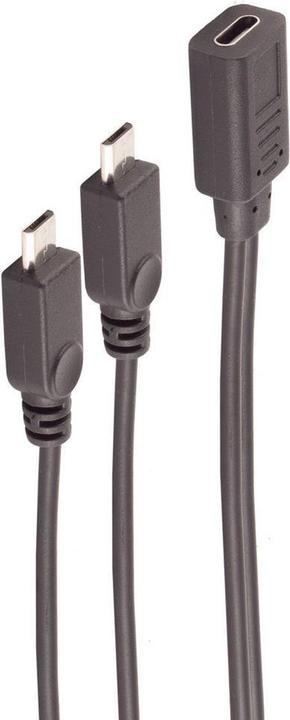 Immagine prodotto Shiverpeaks ®-BASIC-S- adattatore, presa USB C a 2x spina USB Micro B, cavo a Y, 2.0, nero, 0,3m (0.30 m, USB 2.0)