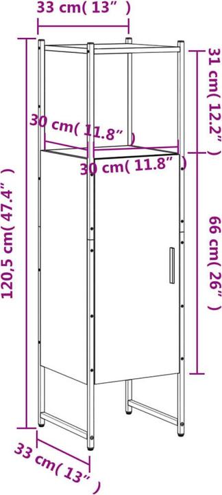 Actual product image VidaXL Bathroom cabinet (33 x 33 x 120.5 cm)